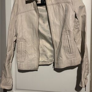 Guess Women's Light Beige Leather Jacket